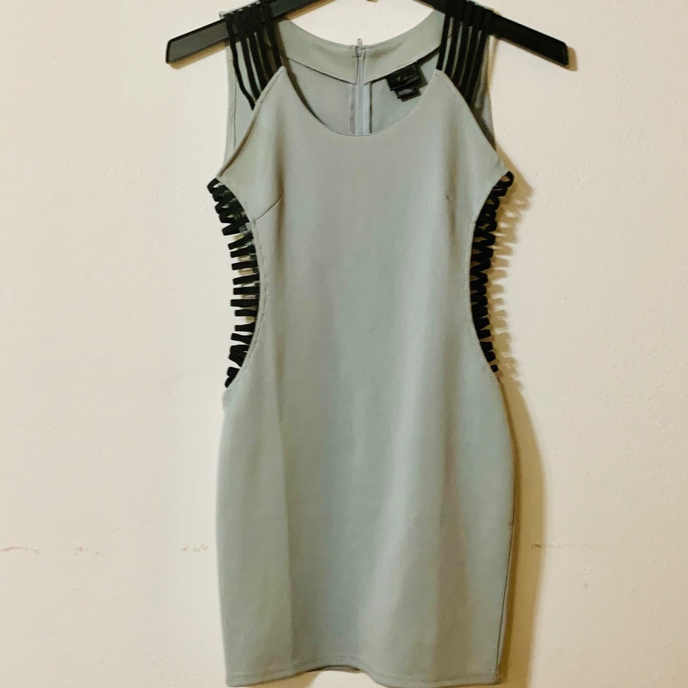 🌟Black and gray strappy mini dress- unique
